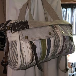 Fossil demin rare stripe bag purse great condition shoulder/crossbody